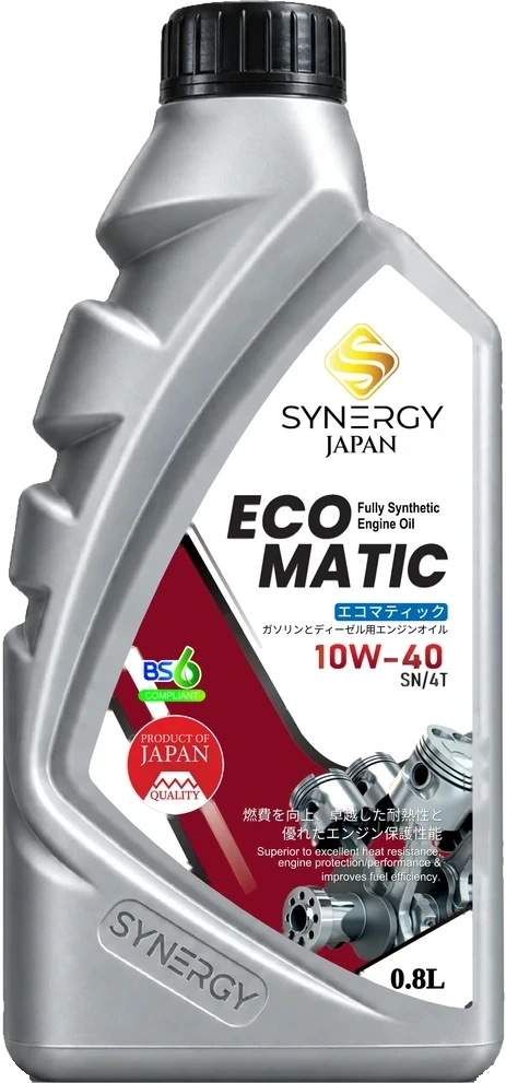 ECO MATIC 10W-40 SN/4T fully synthetic motorcycle engine oil 800 mL
